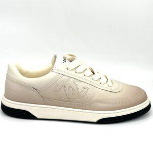 CHANEL 24K Leather Sport Runner Lace Up Sneakers Kicks Shoes Trainers